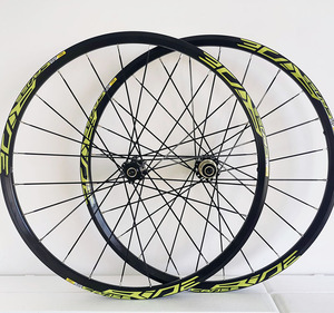 cr山地车mavic马维克直拉式碟刹自行车六丁快拆版前后轮绿标轮组