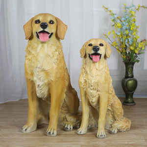 狗摆件客厅落地仿真金毛大型雕塑现代简约树脂动物模型办公室装饰