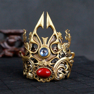 新品男汉服镂体立空发冠复古旧金旧f银影视剧宫廷男头束饰发发簪