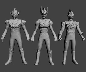 219 令伽 风马 布鲁奥特曼圆雕图stl文件3d打印模型图纸合集