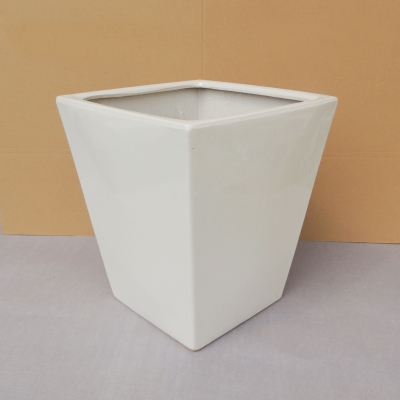 新款白色方形花盆桶方四角花千陶瓷四方高盆四花盆特大号高筒陶.