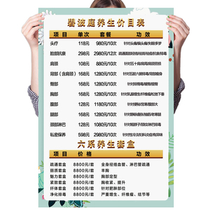 碧波庭内在负压养生仪价格表价目海报贴纸宣传画4dx护理棒宣传画