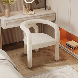 设计师化妆椅卧室梳妆台椅子房间书椅榻榻米带背靠凳子网红ins风