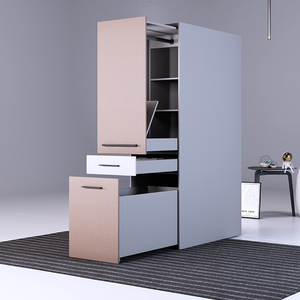 小户型侧面抽拉式衣柜简约现代大人儿童房省空间夹缝收纳柜衣帽间