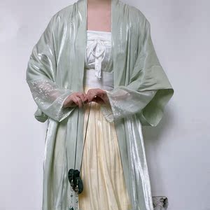 宋制长干寺流光褙子对襟长衫白菜价汉服夏日常大码大袖衫汉服上衣