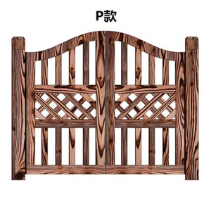 新品防腐木门花园墅笆门栅栏门庭院拱别门篱门碳化木双z开门木栅