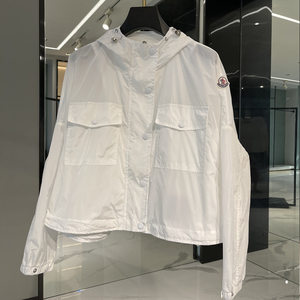 moncler蒙口女夏季大口袋新款防晒夹克连帽风衣外套宽松防晒衣