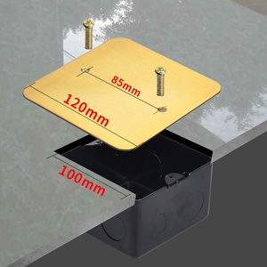 120型全铜防水地插盖板金色120*120线盒盲板盖子100*10通用底盒盖