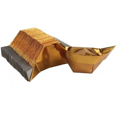 半成品金元宝烧纸祭祀用品手工折o叠金元j宝纸锡箔元宝.