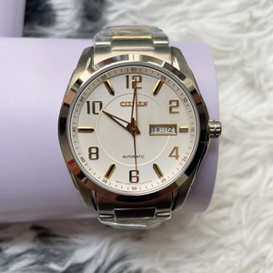 日本西铁游泳库存全自动机械表男大表盘西铁城8200机械表钢带数字