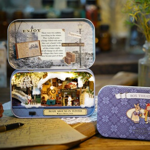 新品diy小屋手工制作拼装建k筑模型迷你房铁盒子剧场创意生日礼物