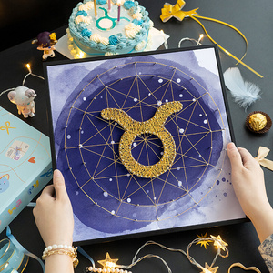 弦丝画星座手工diy生日礼物送男友亲手制作d创意绕线画解压钉子画