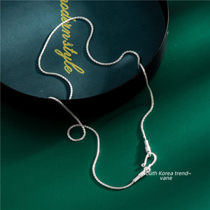 s925纯银螺丝圆肖邦配链玉石天珠搭配项链搭扣款简约白银色项链