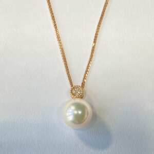 want ya澳白海水珍珠项链女18k金钻石吊坠单颗王妃颈链时尚高级感