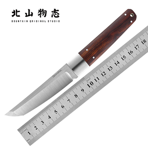 北山物志 侍2 户外小直刀m390钢高硬度zdp-189铁木柄日式小刀把玩
