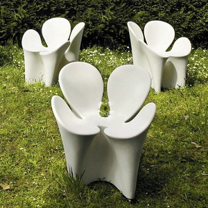 玻璃钢单人坐凳定制户外休息休闲四叶草造型公园商业美陈花朵座椅