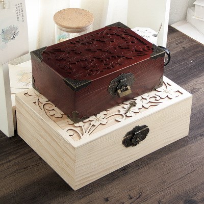 小匣子带锁实木