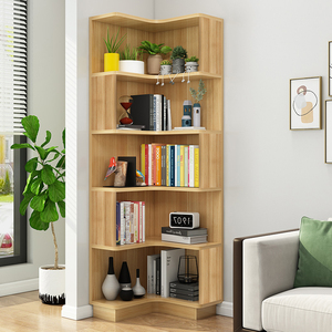 卧室多功能置物架客厅转角拐角角落木质收纳柜三角书柜dj381人付款78