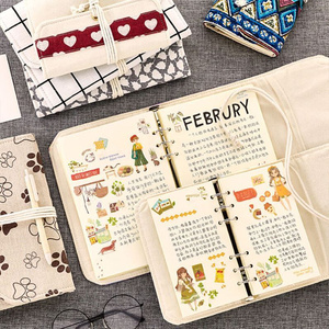 赵琳日记本小清新日韩棉麻手账本网红少女心旅行可拆卸活页夹笔记