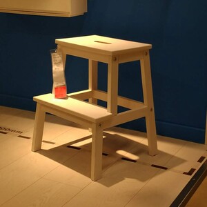 宜家ikea贝卡姆踏脚凳换鞋凳楼梯凳高低创意实木小梯子小凳子梯凳