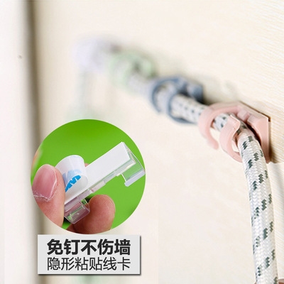 日本购夹器理自扣粘固定钉数据桌面贴墙h面线器固电线线线卡线网