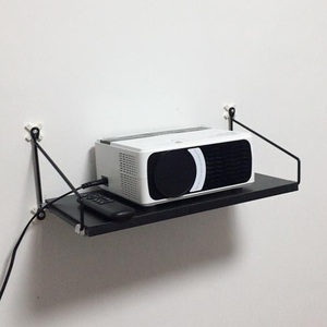 床头投影仪支架壁l挂免打孔墙上置物架墙壁放托架实木架子吊架挂