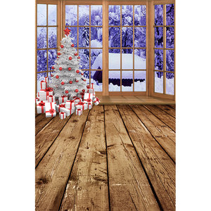 房间圣诞节松树拍照道具油画背景布木纹影楼摄影布纹理个人写真记录照