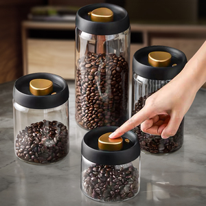 TWOCE咖啡豆保存罐真空密封罐玻璃食品奶粉储存罐茶叶收纳储物罐