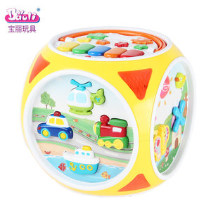 宝丽1709六面体益智音乐盒早教儿童趣味智力方六面盒宝宝游戏玩具