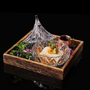 日本怀石料理餐具玻璃带盖器皿精致刺身碟甜品盅海胆盅精品前菜盅