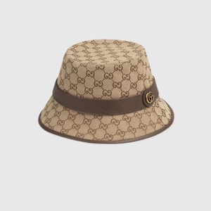 gucci 古驰经典老花小logo渔夫帽 逗逗牛在西班牙