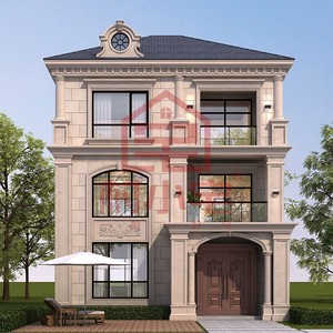 村小宅简欧风格三层8x12别墅设计图纸2103032新农村自建房设计图