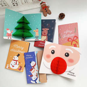 就爱jiuai文具手账森屿叶圣诞节贺卡雪人圣诞卡片创意3d立体卡通