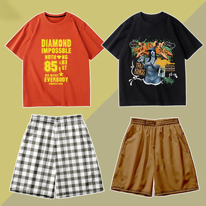 阿伟同款杰哥不要衣服让我康康短袖圆领宽松纯棉超勇战衣男女t恤