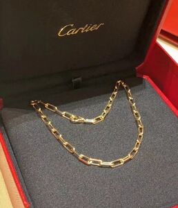 cartier/卡地亚斯巴达项链18k玫瑰金粗链经典款男女情侣项链手链