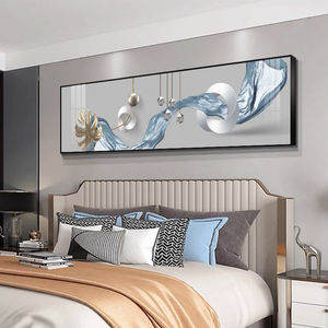 卧室床头装饰画现代简约轻奢抽象单幅横版壁画客厅沙发背景墙挂画