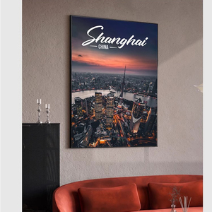 城市建筑风景挂画客厅沙发装饰画意大利巴黎餐厅卧室壁画现代简约