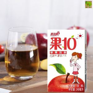 惠尔康果10果味饮料红苹果水蜜桃汁荔枝爽雪梨248ml*24盒整箱新货