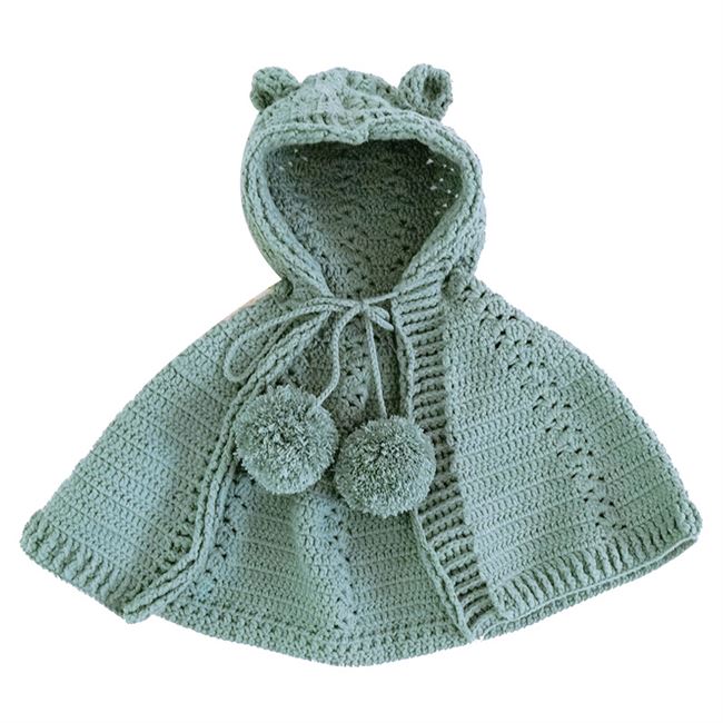 森妈手工编织diy幼儿宝宝披风衣服外套毛线斗篷钩针视频材料包