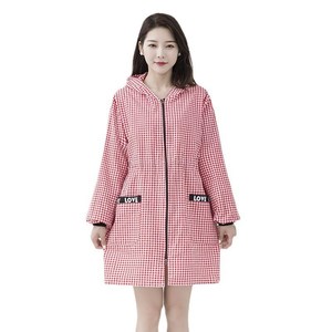 防水大人罩衣女士拉链长袖防油外套冬厨房时尚围裙家用带帽工作服