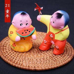 新品天津工人张小百艺娃娃民间手泥子品泥塑小泥人摆x件北京旅游.