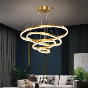 北欧客厅吊灯后现代简约轻奢圆环形三圈极简欧普卧室餐厅照明灯具