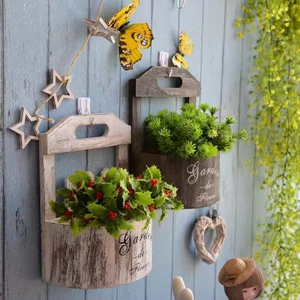 可挂式花盆铁艺壁挂复古墙面花篮吊篮创意墙壁悬挂装饰铁皮花盆