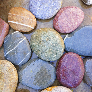 鹅卵石乌龟晒台大号石头圆扁石鱼缸造景石水族爬宠晒背台浮岛石