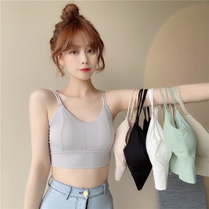 冰丝吊带内衣女学生韩版夏季薄款聚拢无钢圈防走光抹胸美背文胸罩