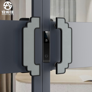 高档中式仿古太空铝镶皮包厢实木门把手玻璃门会议室黑色大门拉手