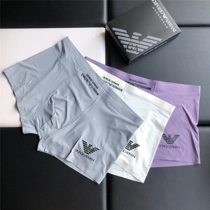 新品 emporio armani 阿玛尼 男士平角内裤 超薄透气时尚羊奶冰丝