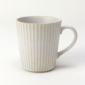 日本进口咖啡杯 美浓烧陶瓷杯白色纯色 菊花马克杯（白）日式茶杯