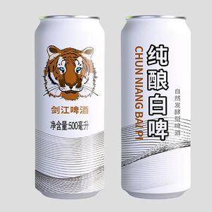 剑江啤酒纯酿白啤500ml大罐装自然发酵型8度小麦淡爽啤酒整箱装