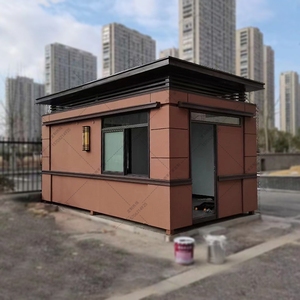 学校复古成品保安岗亭定制小区大理石门卫室厂家钢结构户外值班房
